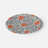 Seamless floral pattern with vibrant orange flower pappteller (Schrägansicht)