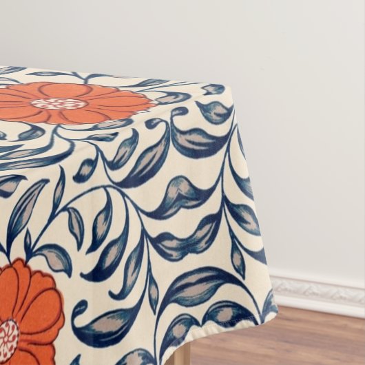 Seamless floral pattern with vibrant orange flower tischdecke (Beispiel)