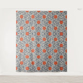 Seamless floral pattern with vibrant orange flower wandteppich (Vorderseite)