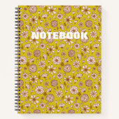 Seamless Floral pattern yellow Notizblock (Vorderseite)