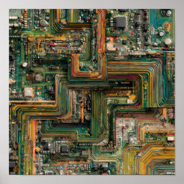 Seamless Fractured Tech: Bent Circuit Boards  Poster