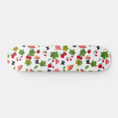 Seamless Fresh Fruits Berries Wasserfarbe Skateboard (Horizontal)