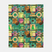 Seamless Fröhliche Weihnachten Schneeflocke dunkel Fleecedecke (Vorderseite)