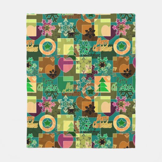 Seamless Fröhliche Weihnachten Schneeflocke dunkel Fleecedecke (Vorderseite)