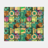 Seamless Fröhliche Weihnachten Schneeflocke dunkel Fleecedecke (Vorderseite (Horizontal))