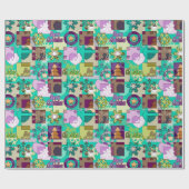 Seamless Fröhliche Weihnachten Schneeflocke dunkel Geschenkpapier (Flach)