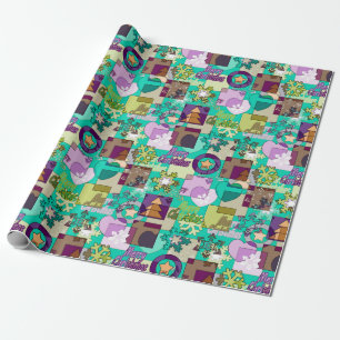 Seamless Fröhliche Weihnachten Schneeflocke dunkel Geschenkpapier