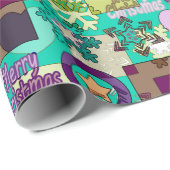 Seamless Fröhliche Weihnachten Schneeflocke dunkel Geschenkpapier (Rolleneckpunkt)