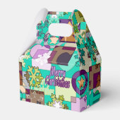 Seamless Fröhliche Weihnachten Schneeflocke dunkel Geschenkschachtel (Rückseite)