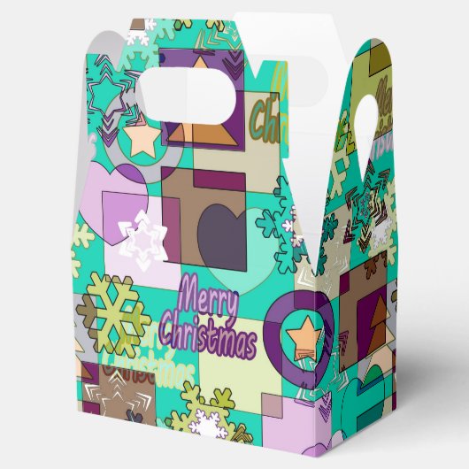 Seamless Fröhliche Weihnachten Schneeflocke dunkel Geschenkschachtel (Geöffnet)