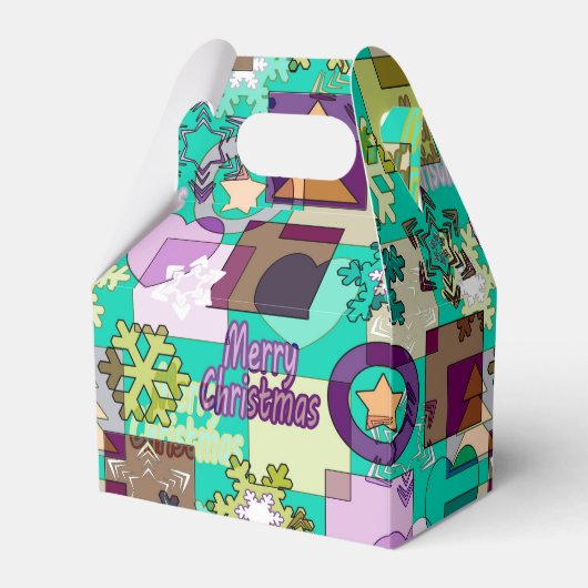 Seamless Fröhliche Weihnachten Schneeflocke dunkel Geschenkschachtel (Vorderseite)