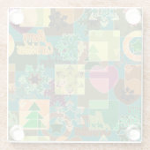 Seamless Fröhliche Weihnachten Schneeflocke dunkel Glasuntersetzer (Rückseite)