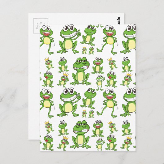 Seamless Frosch Postkarte (Vorne/Hinten)