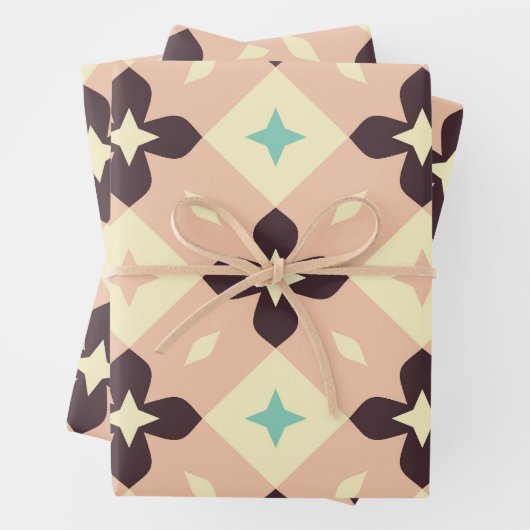 Seamless geometric floral  pattern geschenkpapier set (Beispiel)