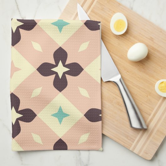 Seamless geometric floral pattern geschirrtuch (Viertel Falte)