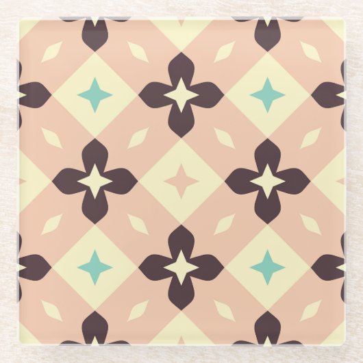 Seamless geometric floral  pattern glasuntersetzer (Vorderseite)