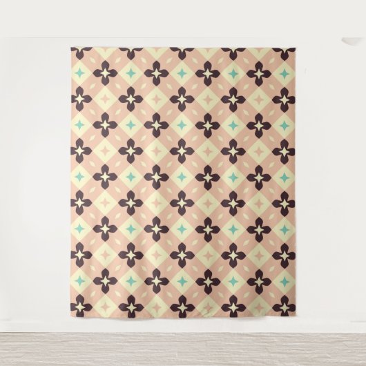 Seamless geometric floral  pattern wandteppich (Vorderseite)