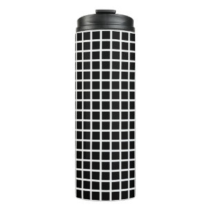 Seamless geometric pattern. Black square on white  Thermosbecher