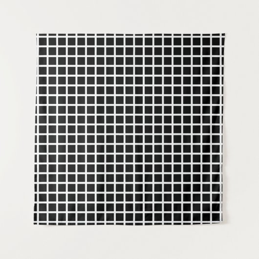 Seamless geometric pattern. Black square on white Wandteppich (Vorderseite)