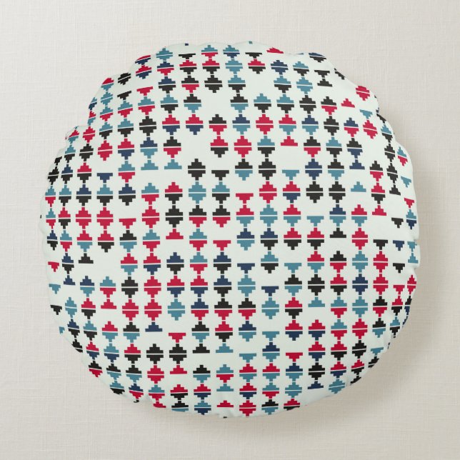 Seamless geometric pattern design illustrationabst rundes kissen (Vorderseite)