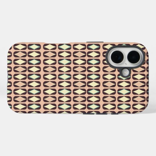 Seamless geometric pattern in dark brown leaf  Case-Mate iPhone hülle (Rückseite (Horizontal))