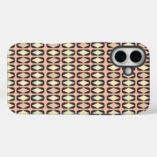 Seamless geometric pattern in dark brown leaf  Case-Mate iPhone hülle (Rückseite (Horizontal))