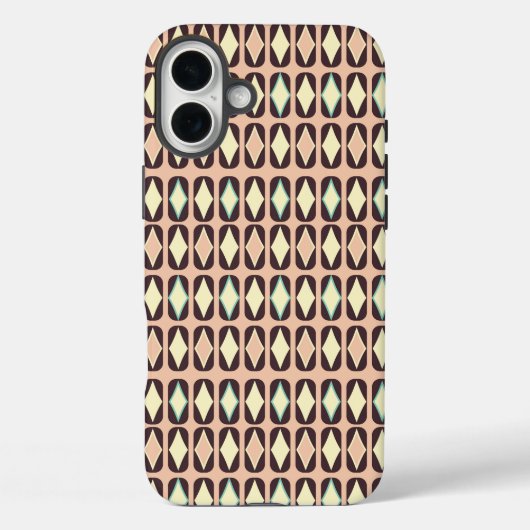 Seamless geometric pattern in dark brown leaf  Case-Mate iPhone hülle (Rückseite)