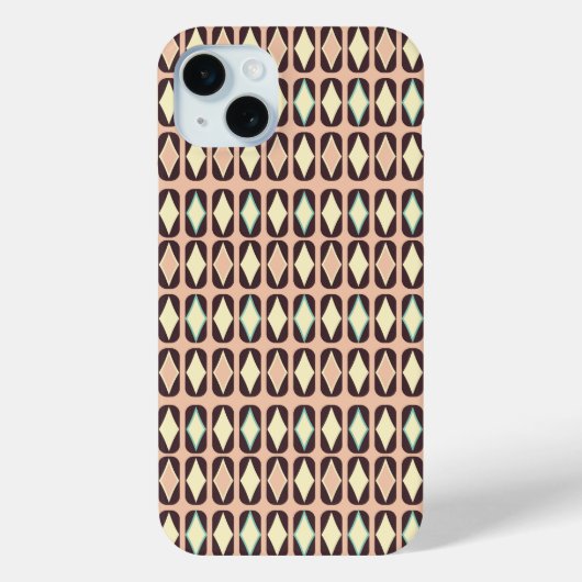 Seamless geometric pattern in dark brown leaf  Case-Mate iPhone hülle (Rückseite)