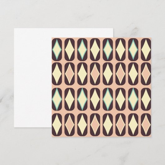 Seamless geometric pattern in dark brown leaf  dankeskarte (Vorne/Hinten)