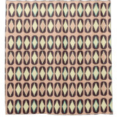 Seamless geometric pattern in dark brown leaf  duschvorhang (Vorderseite)