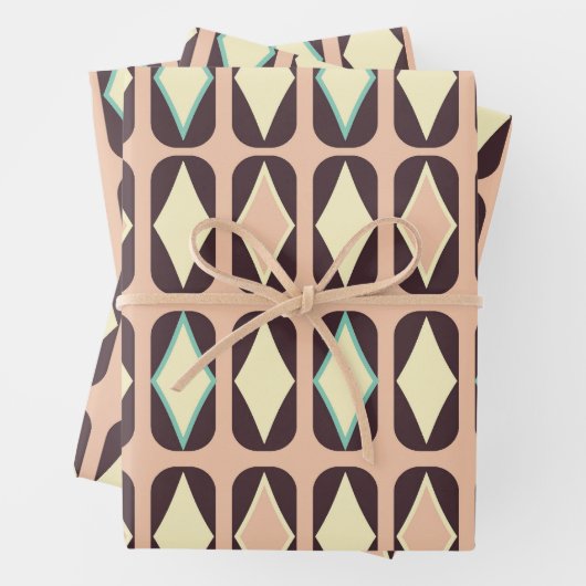 Seamless geometric pattern in dark brown leaf  geschenkpapier set (Beispiel)
