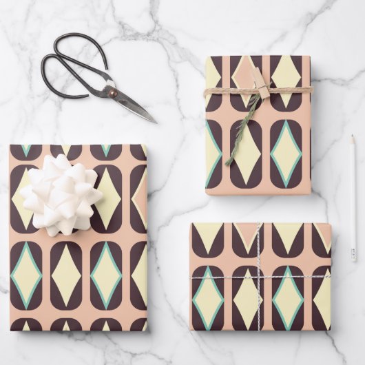 Seamless geometric pattern in dark brown leaf  geschenkpapier set (Vorderseite)