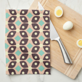 Seamless geometric pattern in dark brown leaf  geschirrtuch