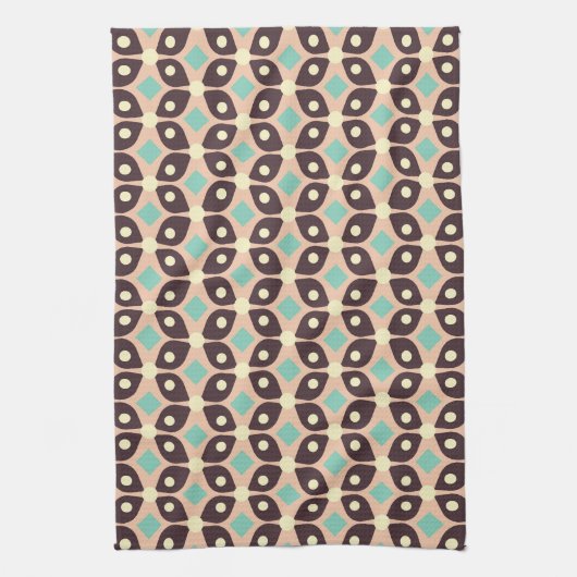 Seamless geometric pattern in dark brown leaf  geschirrtuch (Vertikal)