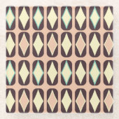 Seamless geometric pattern in dark brown leaf  glasuntersetzer (Vorderseite)