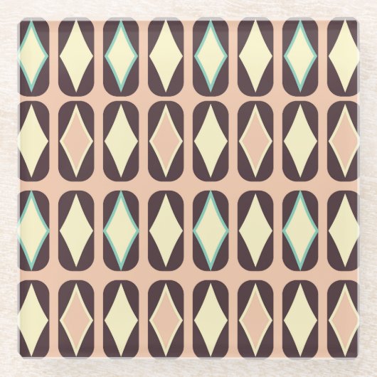 Seamless geometric pattern in dark brown leaf  glasuntersetzer (Vorderseite)