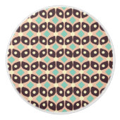 Seamless geometric pattern in dark brown leaf  keramikknauf (Vorderseite)