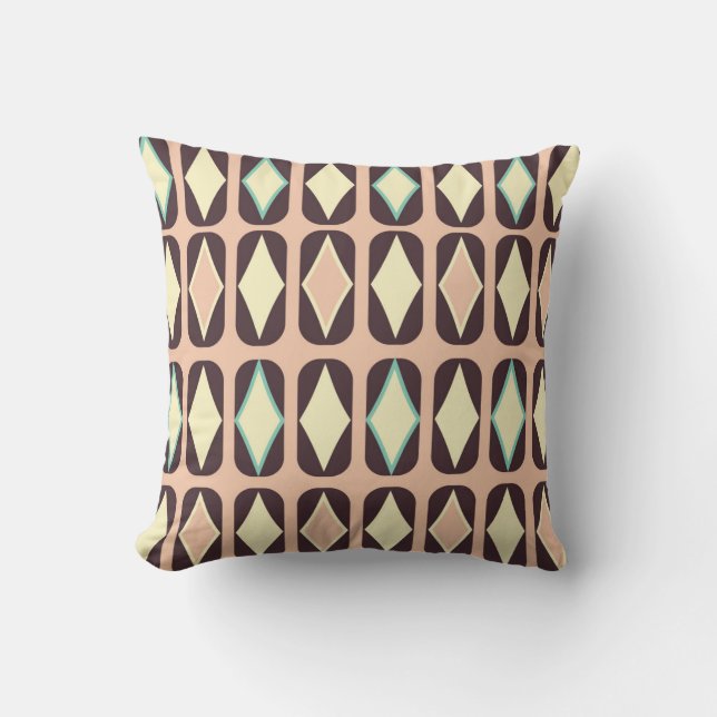 Seamless geometric pattern in dark brown leaf  kissen (Vorderseite)