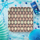 Seamless geometric pattern in dark brown leaf  pappteller (Party)