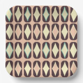 Seamless geometric pattern in dark brown leaf  pappteller (Vorderseite)