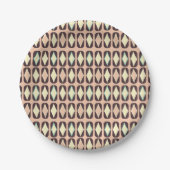 Seamless geometric pattern in dark brown leaf  pappteller (Vorderseite)
