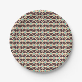 Seamless geometric pattern in dark brown leaf  pappteller