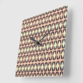 Seamless geometric pattern in dark brown leaf  quadratische wanduhr (Winkel)