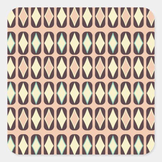 Seamless geometric pattern in dark brown leaf  quadratischer aufkleber (Vorderseite)
