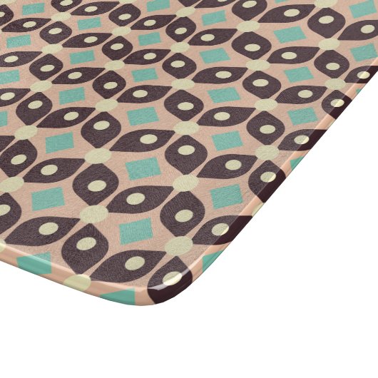 Seamless geometric pattern in dark brown leaf  schneidebrett (Ecke)