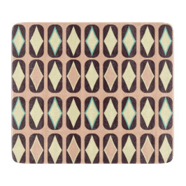 Seamless geometric pattern in dark brown leaf  schneidebrett