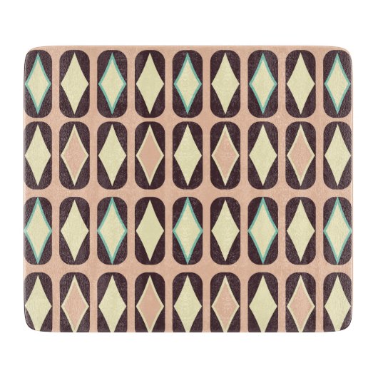 Seamless geometric pattern in dark brown leaf  schneidebrett (Vorderseite)