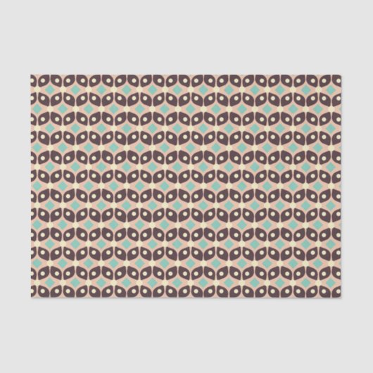 Seamless geometric pattern in dark brown leaf  seidenpapier (Vorderseite)