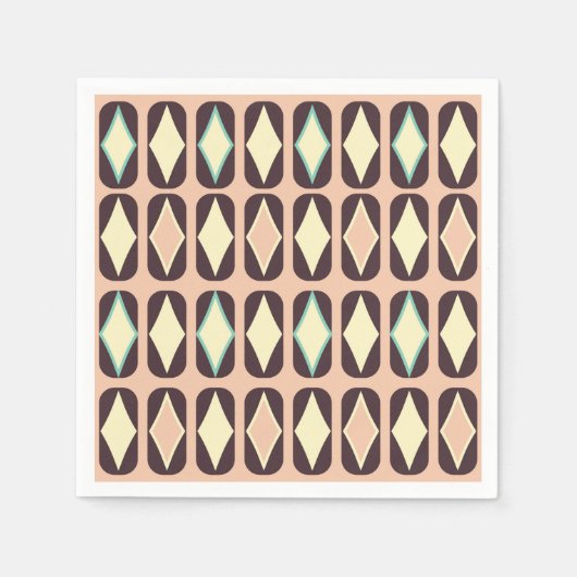Seamless geometric pattern in dark brown leaf  serviette (Vorderseite)