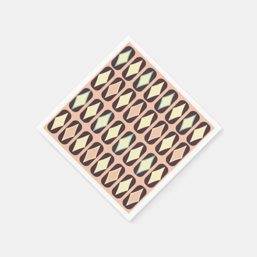 Seamless geometric pattern in dark brown leaf  serviette (Ecke)
